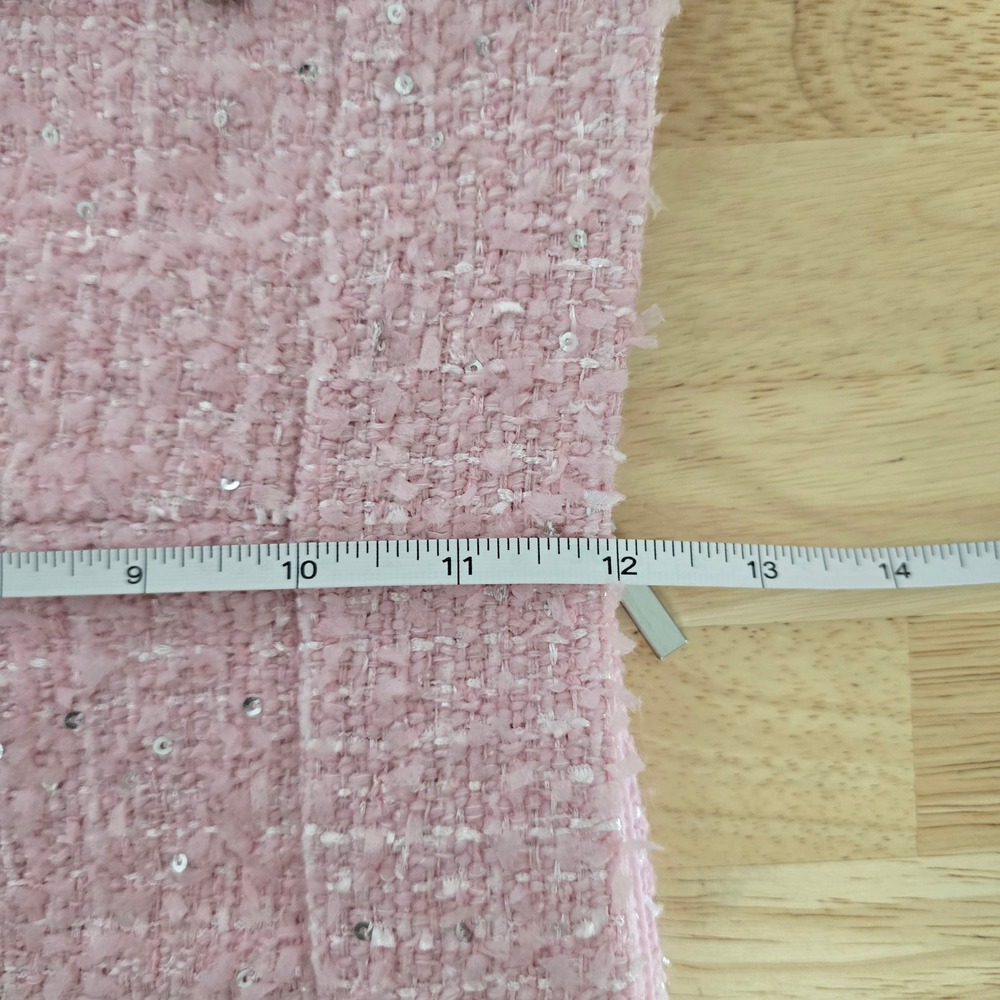 Fashion Nova Luxe Deanna Tweed Shorts Pink Pearl Button Sequin High Waist Small - Picture 6 of 9